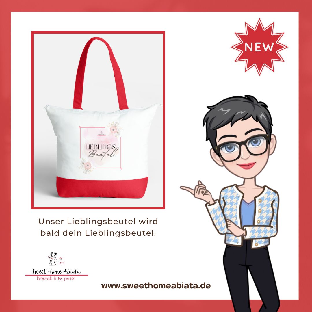 Tragetasche aus Baumwolle "Lieblingsbeutel" mit Reisverschluss