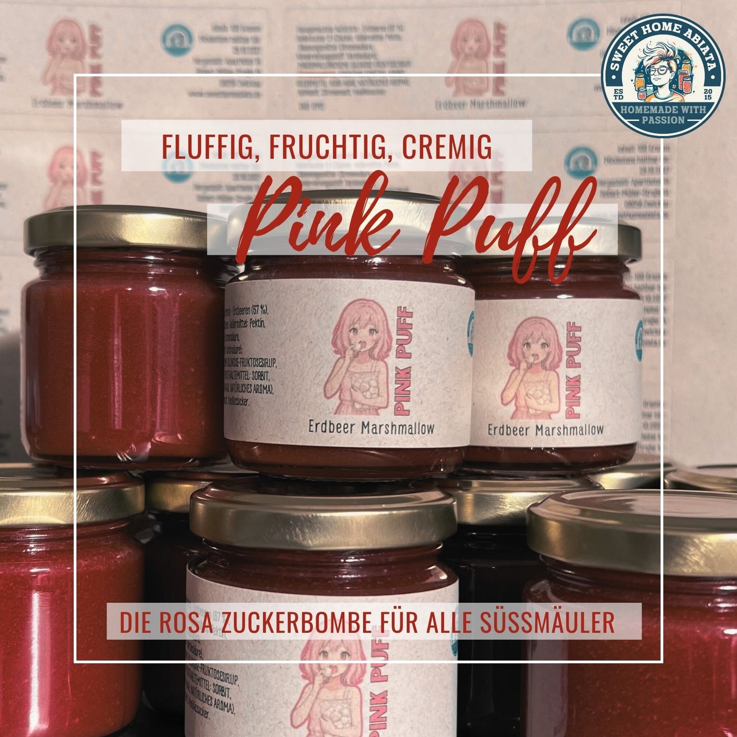 Pink Puff - Erdbeer Marshmallow - Fruchtaufstrich 100 Gramm