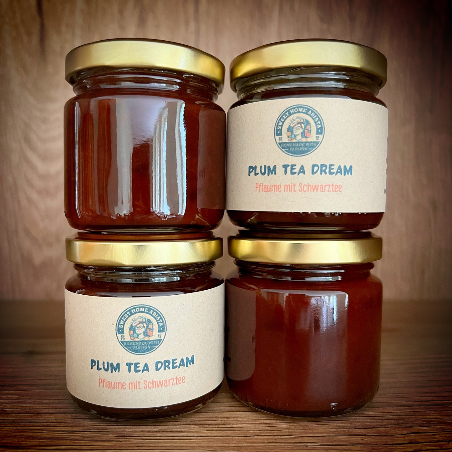 Geschenkset "Perlen der Natur" mit 1x PLUM TEA DREAM Fruchtaufstrich 100 Gramm und 1x ein Rutilquarz Splitterarmband