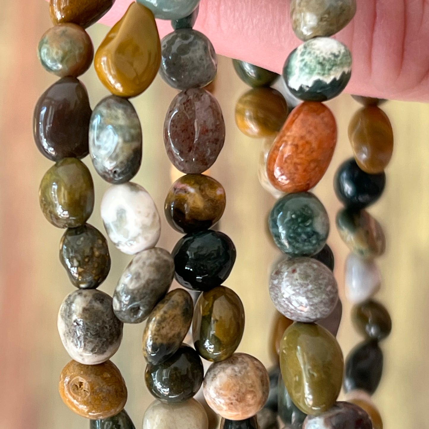 Ozeanjaspis Nugget-Armband 6mm