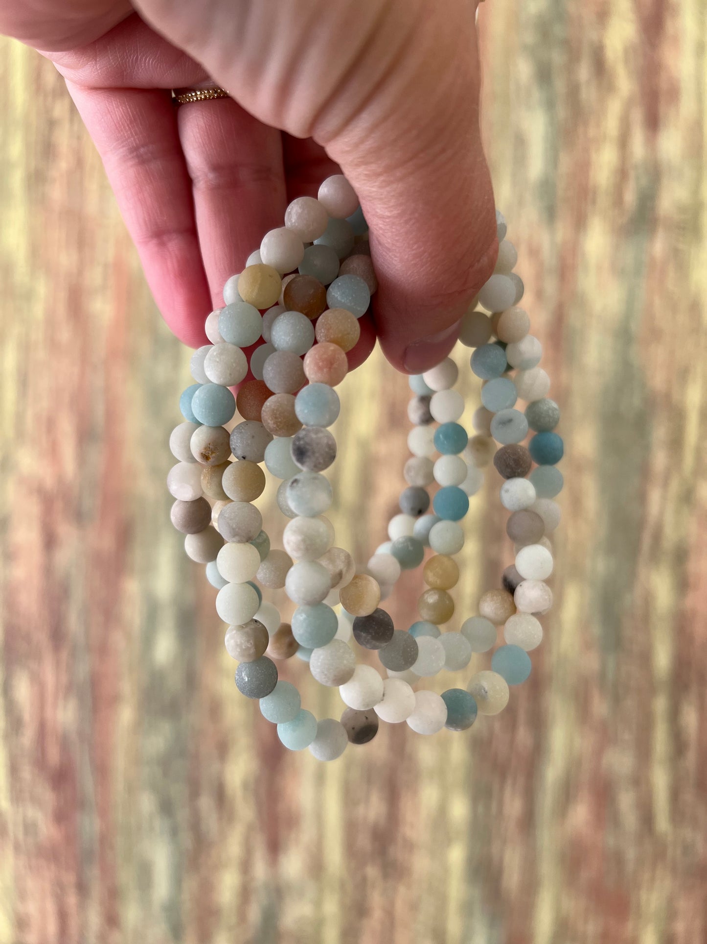 Armband Amazonit – matt, 6 mm Edelsteinperlen, ca. 18 cm