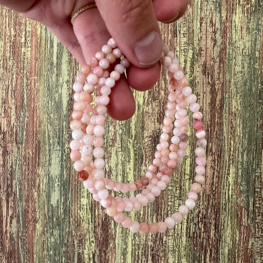 Pink Opal – 4 mm, ca. 18 cm - Armband