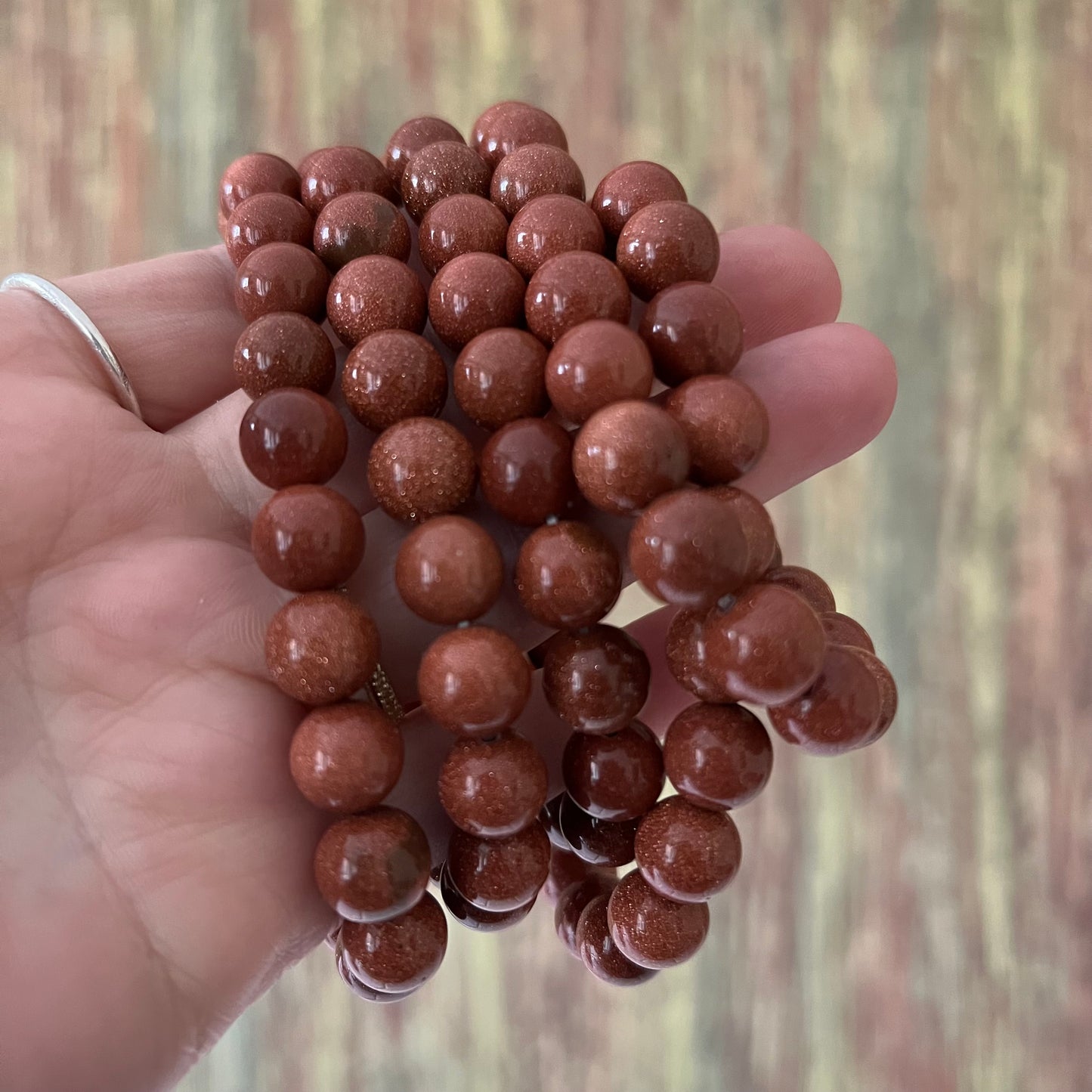 goldener Sandstein – 10 mm, ca. 18 cm - Armband