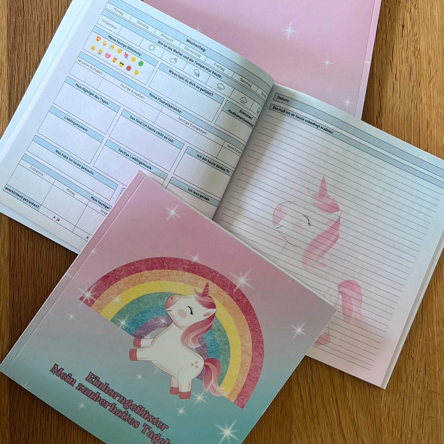 Einhorngeflüster: Mein zauberhaftes Tagebuch: Ein Tagebuch für Kinder und Jugendliche, 60 Tage voller Erinnerungen, Selbstreflexion und Gedanken