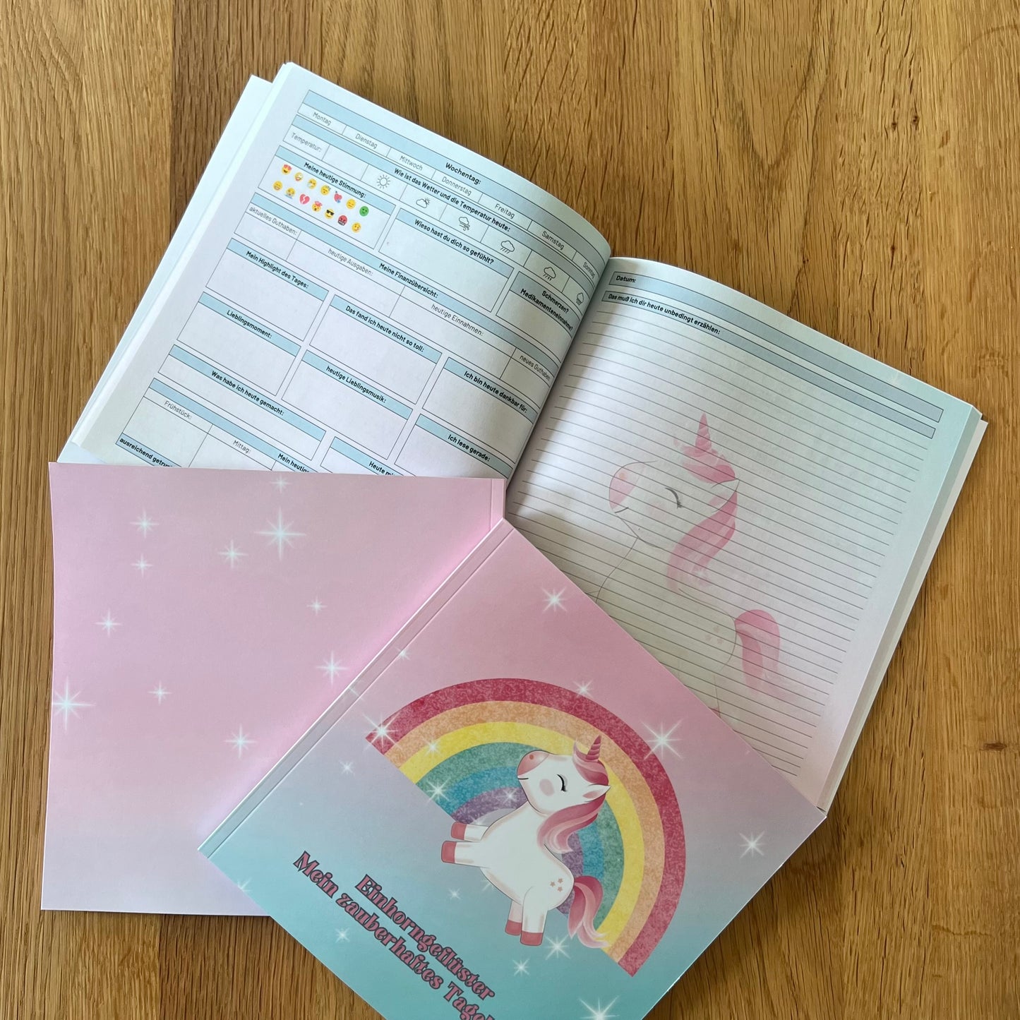 Einhorngeflüster: Mein zauberhaftes Tagebuch: Ein Tagebuch für Kinder und Jugendliche, 60 Tage voller Erinnerungen, Selbstreflexion und Gedanken