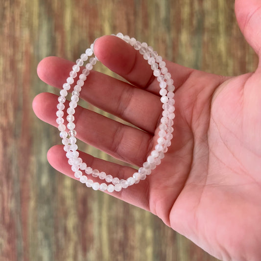 Labradorit (weiß)-Armband – 3 mm Kugeln facettiert