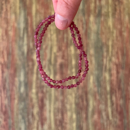 Rosa Turmalin-Armband 3 mm | Facettiert