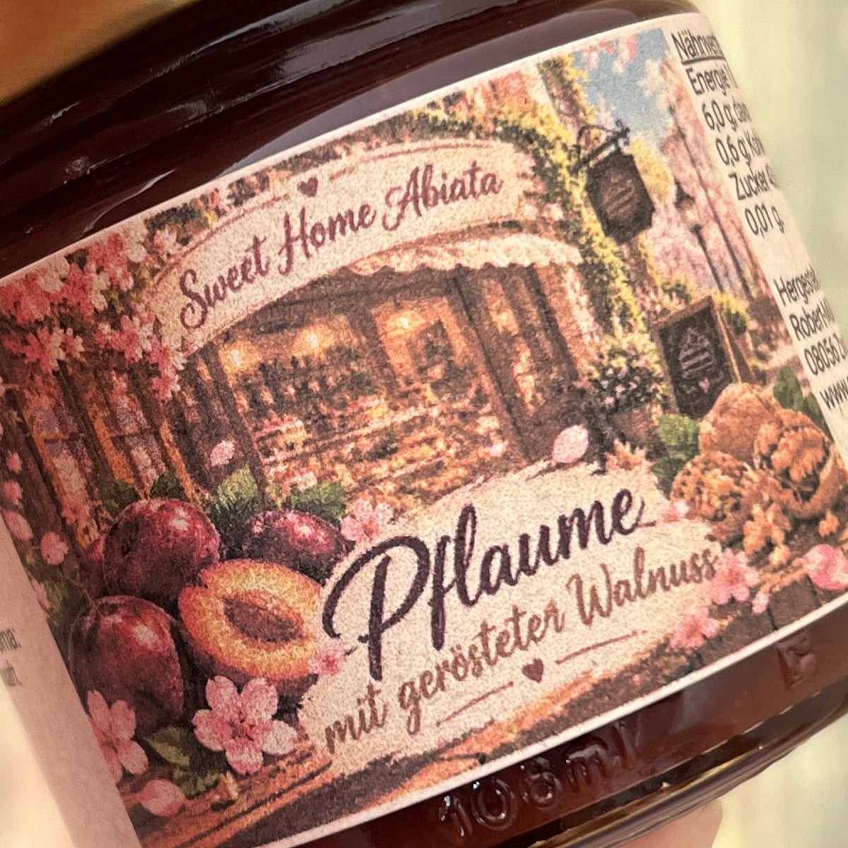 Pflaume mit gerösteter Walnuss - Fruchtaufstrich 100 Gramm