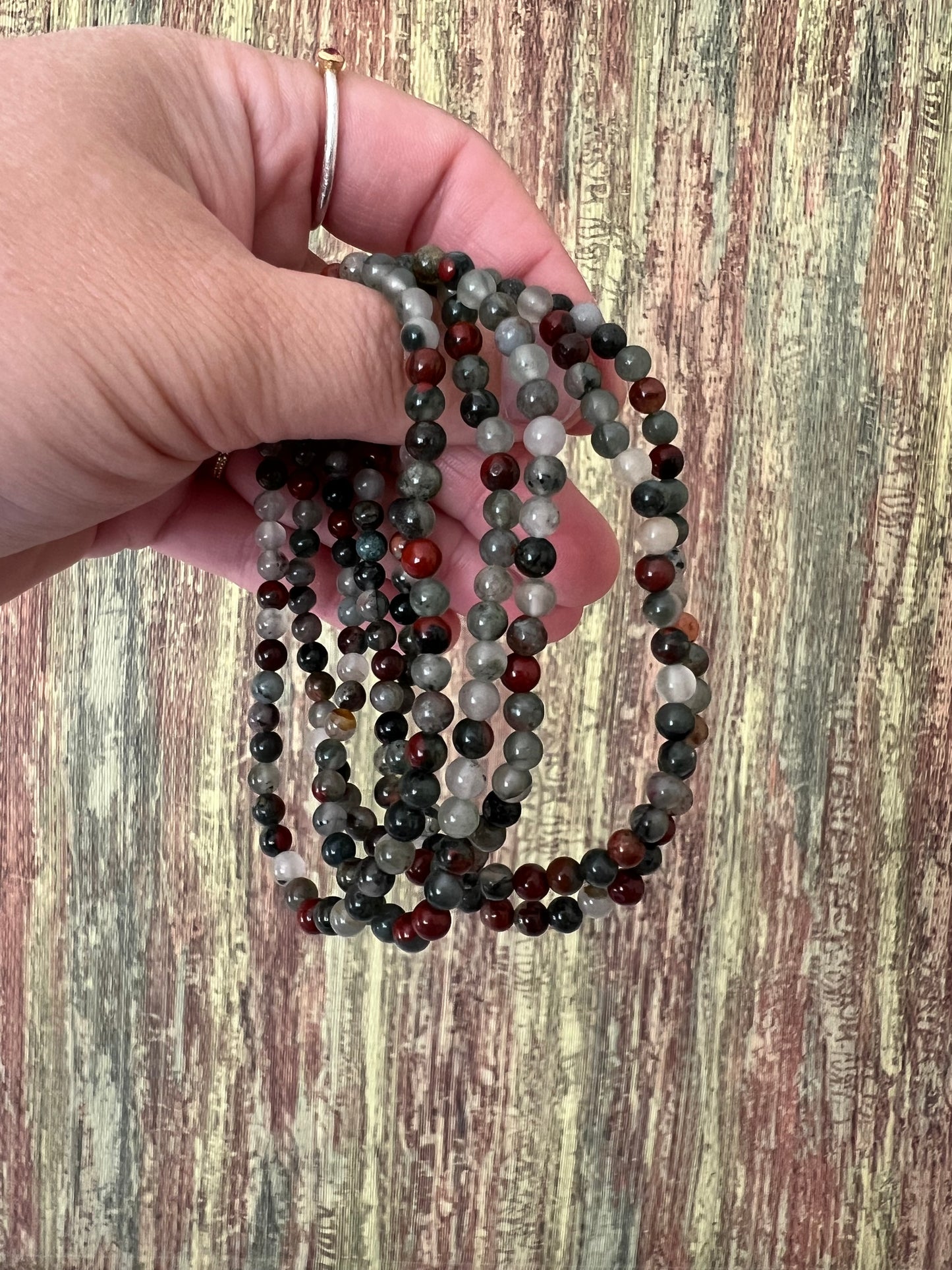 afrikanischer Blutstein – 4 mm, 18 cm - Armband