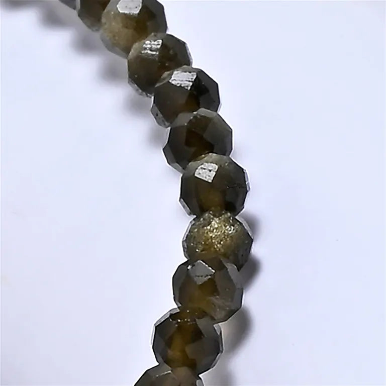 Goldglanz-Obsidian-Armband 3 mm | Facettiert