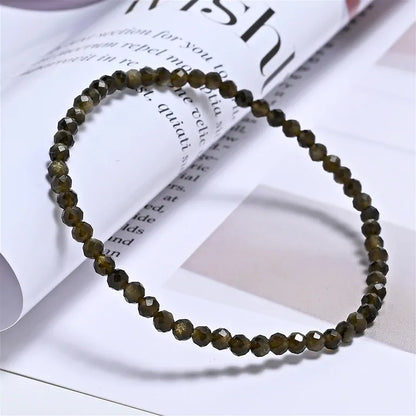 Goldglanz-Obsidian-Armband 3 mm | Facettiert