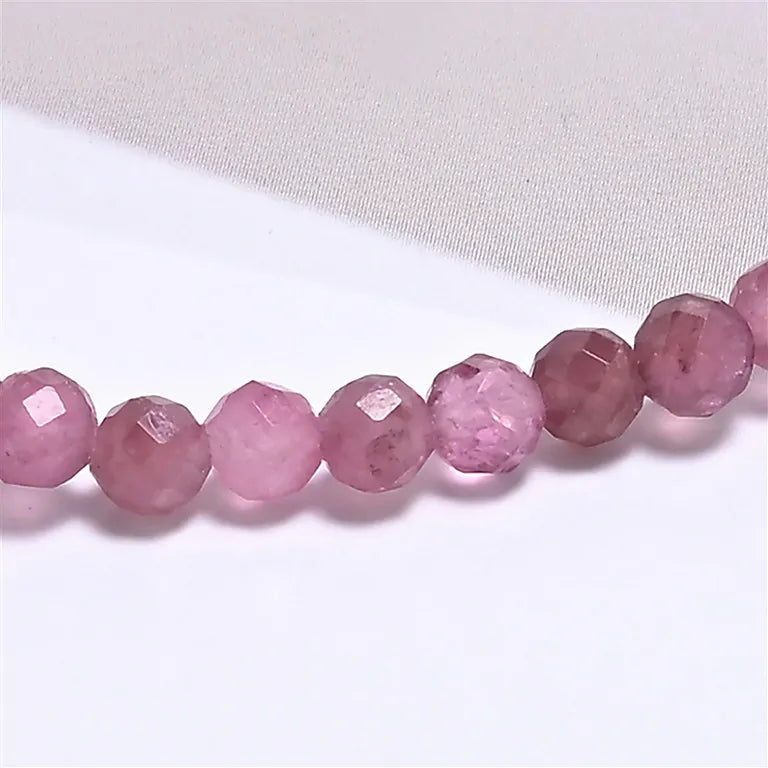 Rosa Turmalin-Armband 3 mm | Facettiert