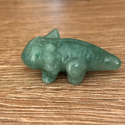 Axolotl aus grünem Aventurin