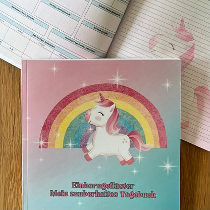 Einhorngeflüster: Mein zauberhaftes Tagebuch: Ein Tagebuch für Kinder und Jugendliche, 60 Tage voller Erinnerungen, Selbstreflexion und Gedanken