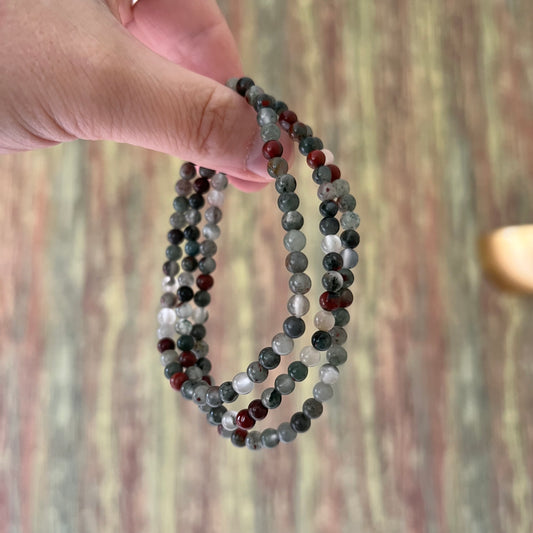 afrikanischer Blutstein – 4 mm, 18 cm - Armband