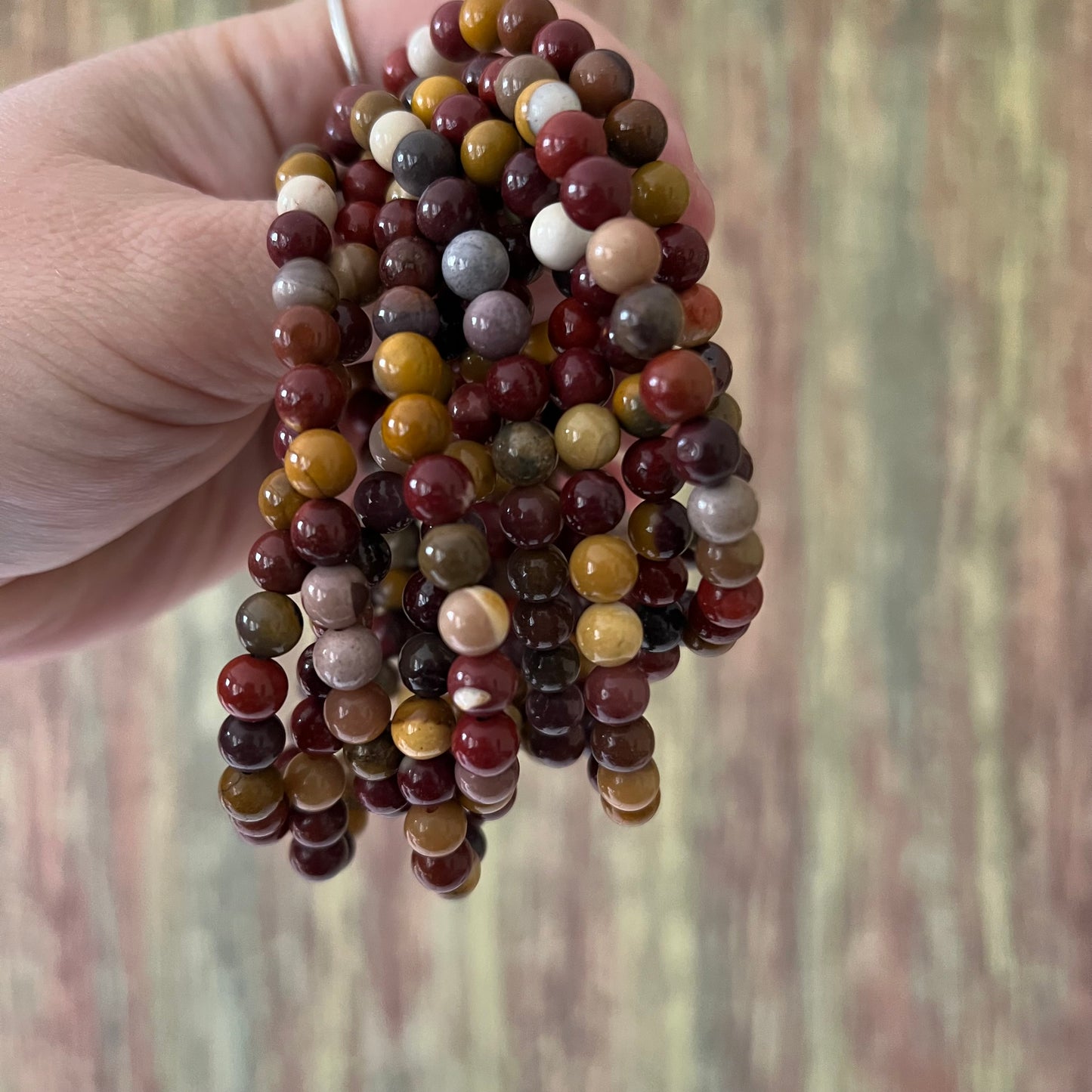 Armband Mookait Jaspis – natürliche 6 mm Edelsteinperlen, ca. 18 cm