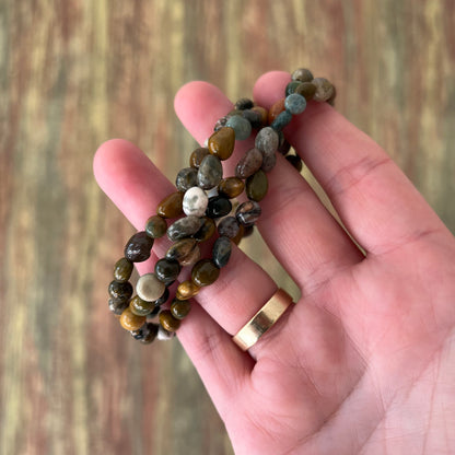 Ozeanjaspis Nugget-Armband 6mm