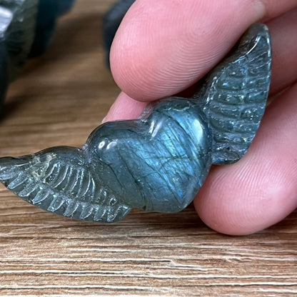 Labradorit Mini Herz mit Flügel