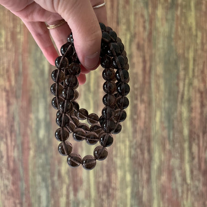 Rauchquarz – 10 mm, ca. 18 cm - Armband