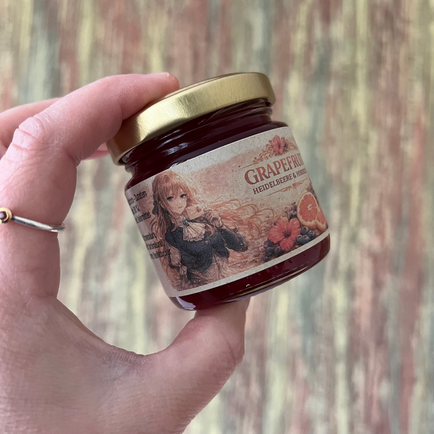 Grapefruit mit Heidelbeere und Hibiskus - Fruchtaufstrich 100 Gramm