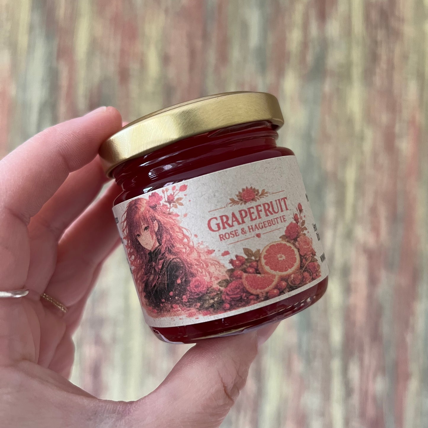 Grapefruit mit Hagebutte und Rosenblätter - Fruchtaufstrich 100 Gramm