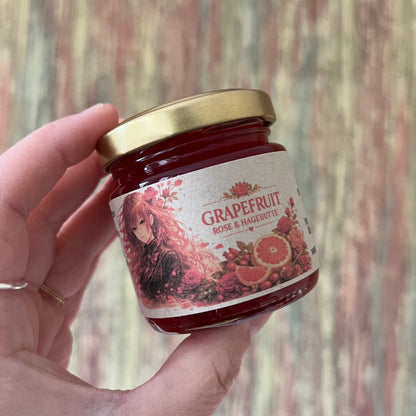 Grapefruit mit Hagebutte und Rosenblätter - Fruchtaufstrich 100 Gramm