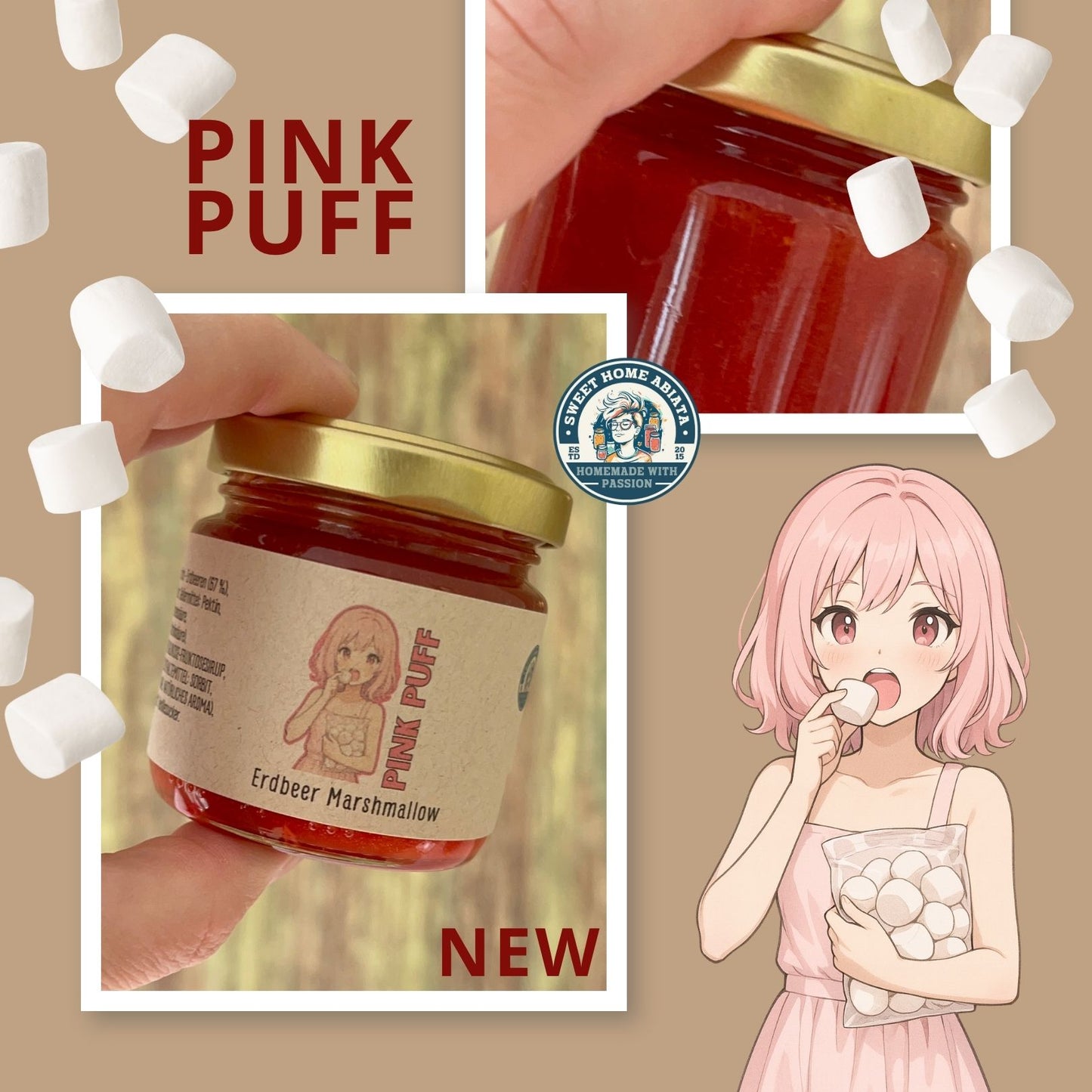 Pink Puff - Erdbeer Marshmallow - Fruchtaufstrich 100 Gramm