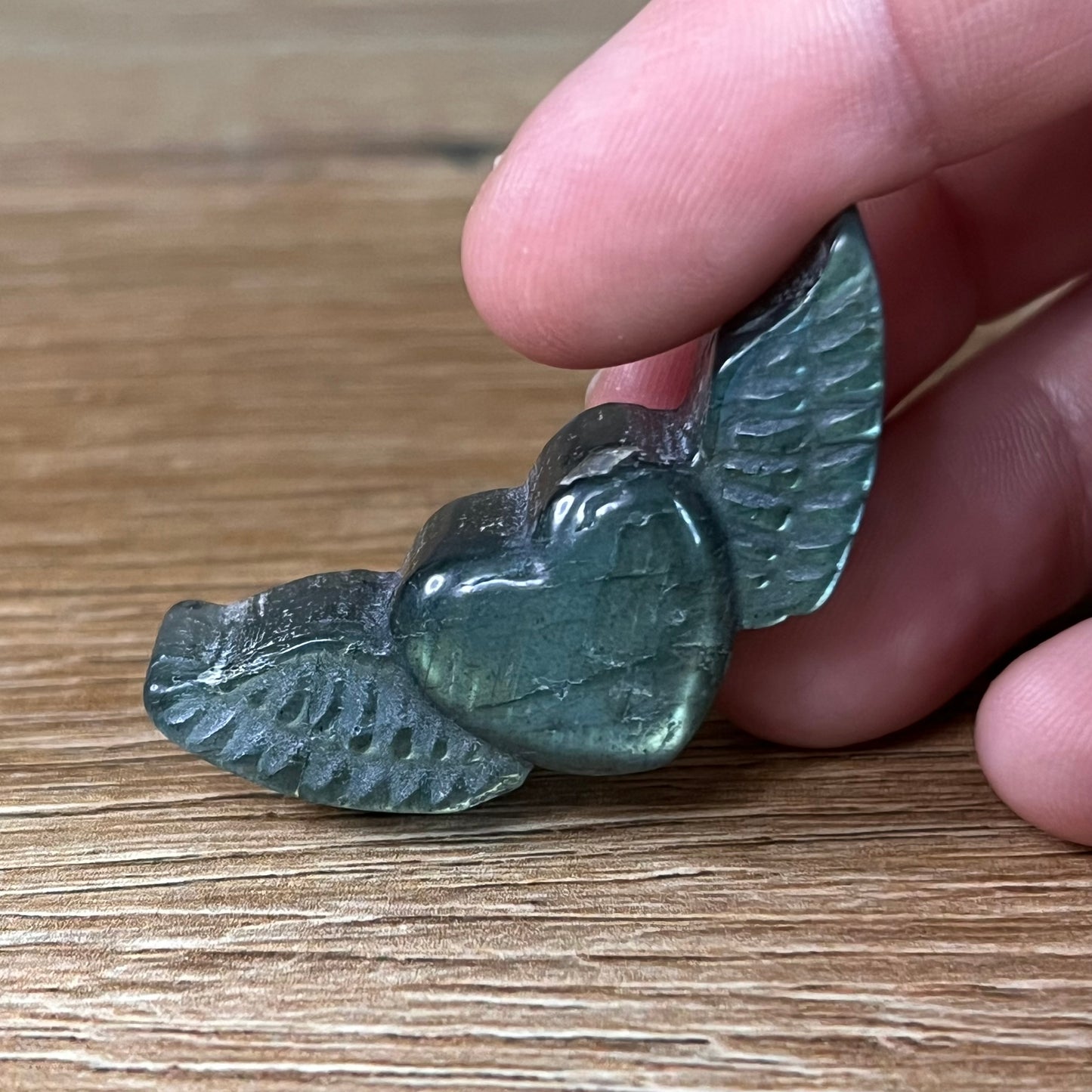 Labradorit Mini Herz mit Flügel