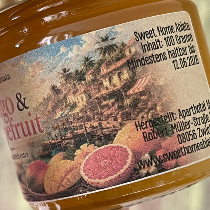 Mango und Pink Grapefruit - Fruchtaufstrich extra - 200 Gramm