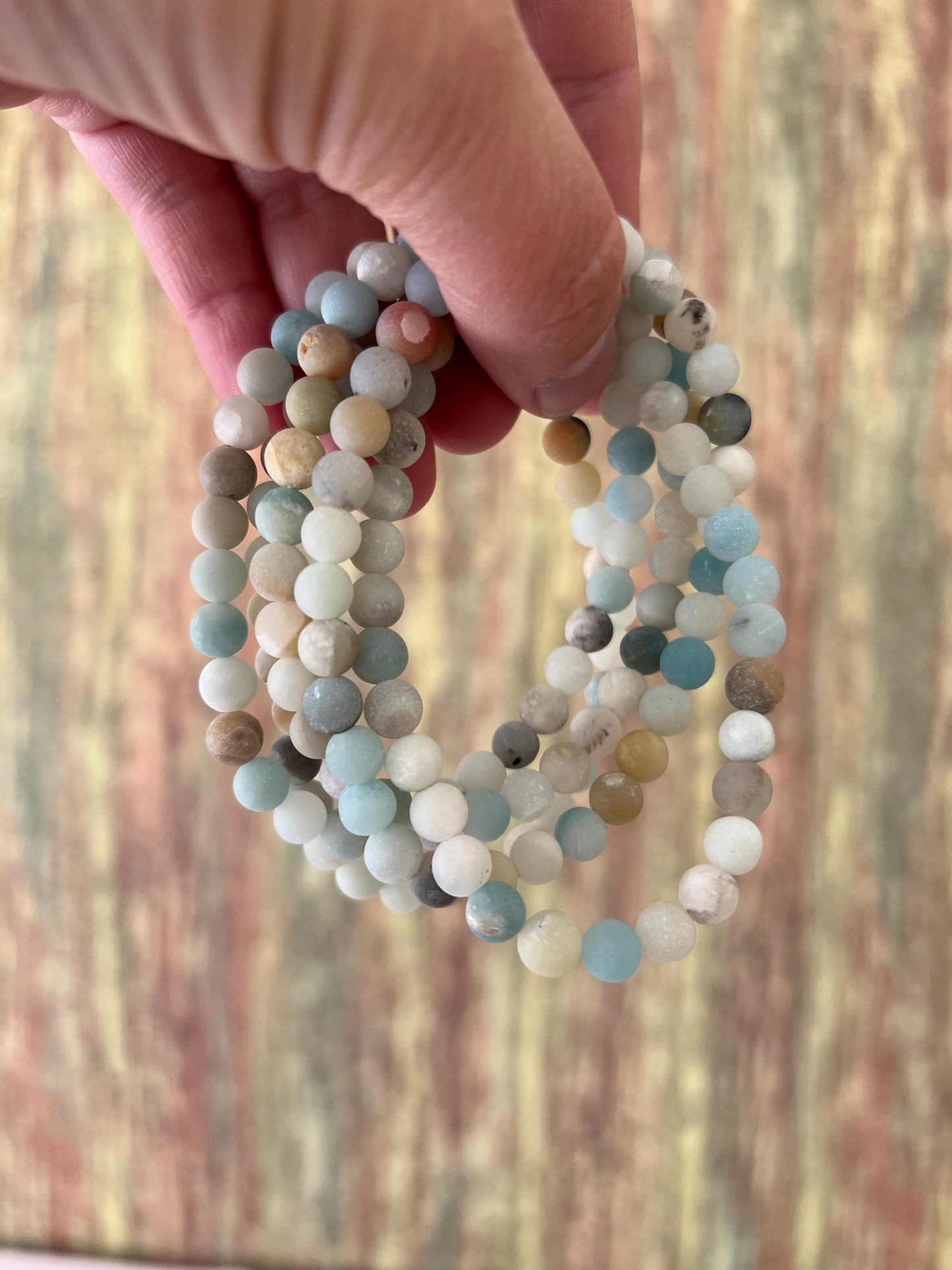 Armband Amazonit – matt, 6 mm Edelsteinperlen, ca. 18 cm