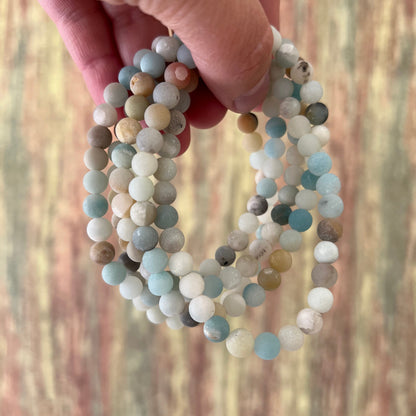 Amazonit – matt, 6 mm, ca. 18 cm - Armband