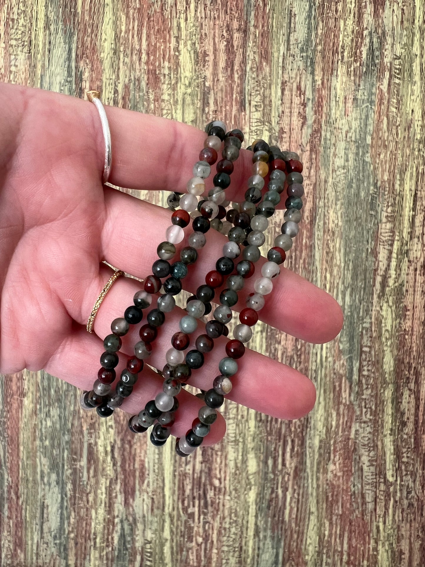 afrikanischer Blutstein – 4 mm, 18 cm - Armband