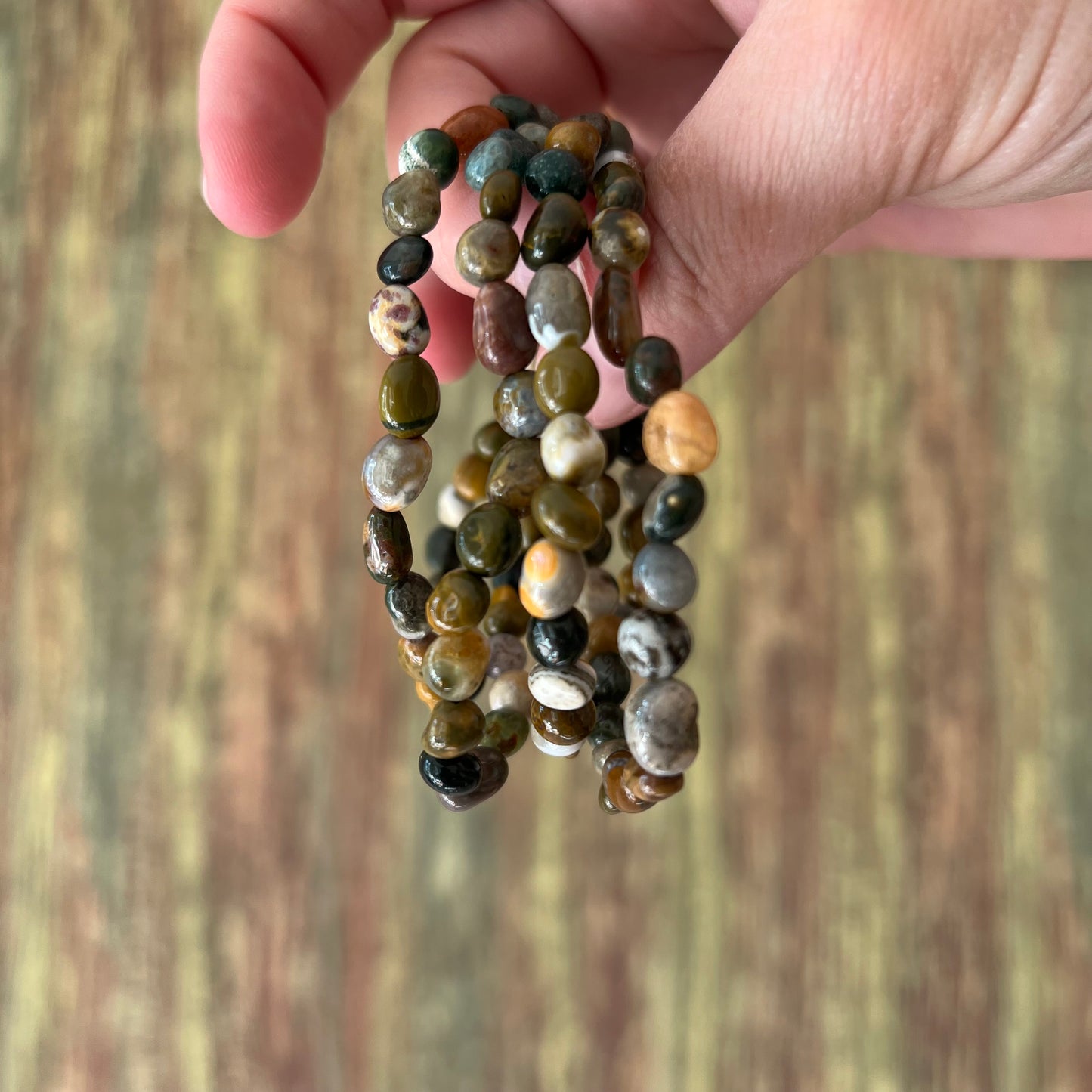 Ozeanjaspis Nugget-Armband 6mm