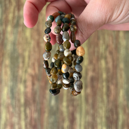 Ozeanjaspis Nugget-Armband 6mm