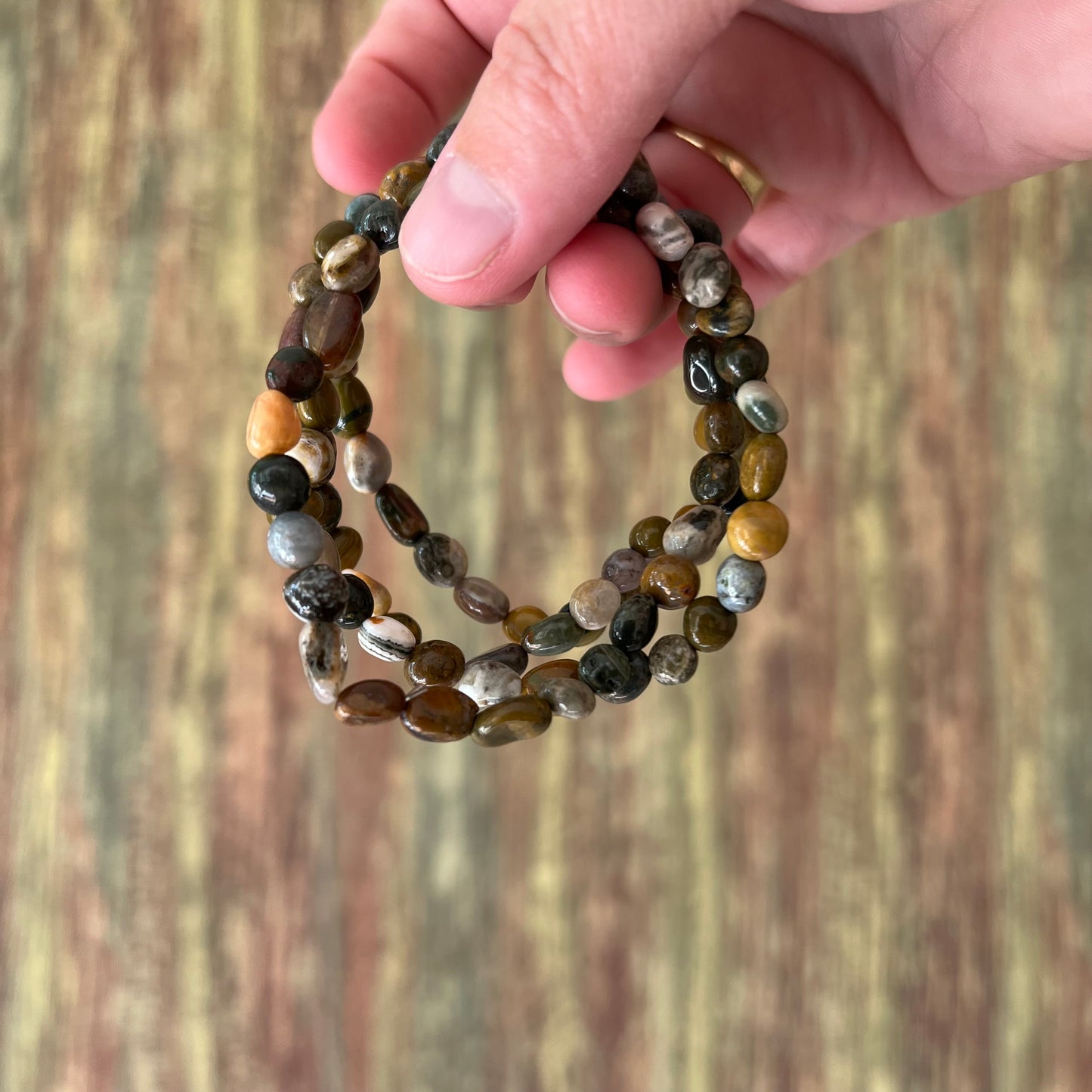 Ozeanjaspis Nugget-Armband 6mm