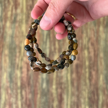 Ozeanjaspis Nugget-Armband 6mm