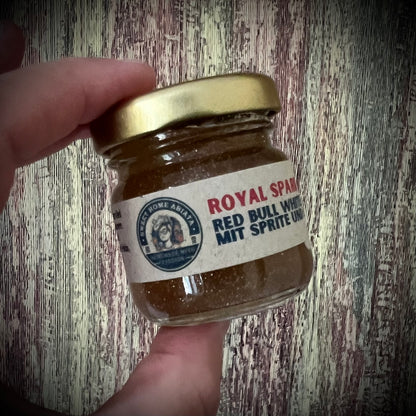 Royal Spark – Red Bull® White Edition Kokos-Blaubeere mit Sprite & Glitzer -Gelee - 40 Gramm