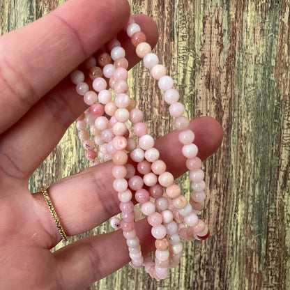 Pink Opal – 4 mm, ca. 18 cm - Armband