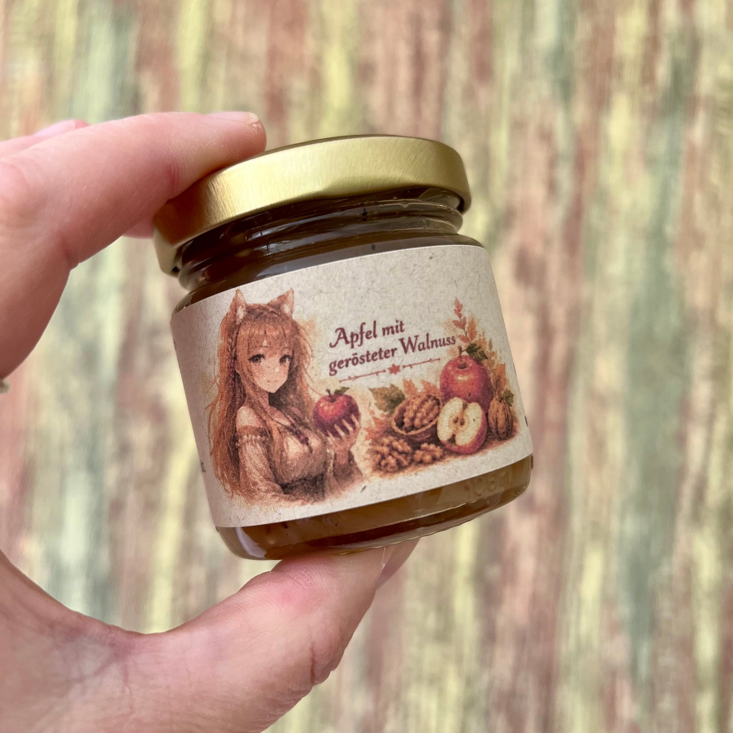 Apfel mit gerösteter Walnuss - Fruchtaufstrich 100 Gramm