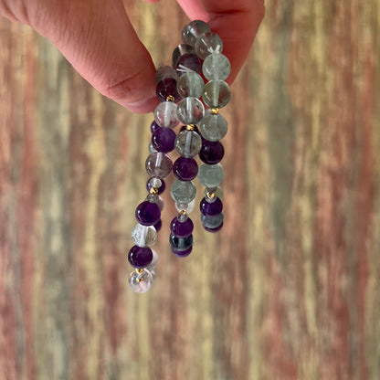 Prüfungshelfer Armband – | Fluorit mit Amethyst und Labradorit