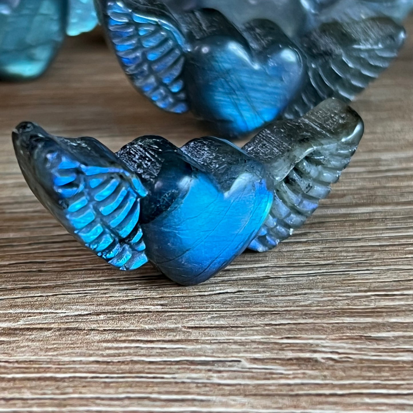 Labradorit Mini Herz mit Flügel