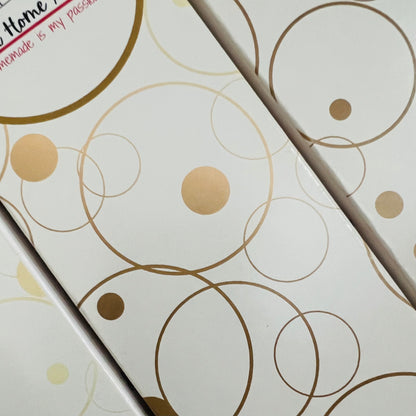 Schmuckkarton für 3x100 Gramm Gläser (Leerverpackung) - GOLDENE KREISE