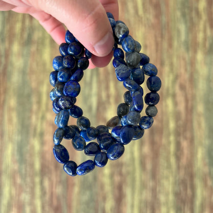 Lapis Lazuli Armband – Nuggets 10–12 mm, ca. 19 cm
