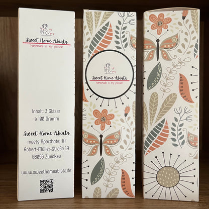 Schmuckkarton für 3x100 Gramm Gläser (Leerverpackung) - VINTAGE