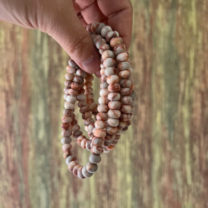 Seidenjaspis – 5x8 mm ovale Steine, ca. 18 cm - Armband