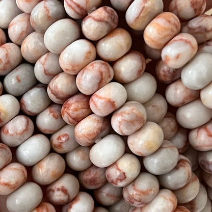 Seidenjaspis – 5x8 mm ovale Steine, ca. 18 cm - Armband