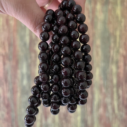 Granat – 8 mm, ca. 18 cm - Armband