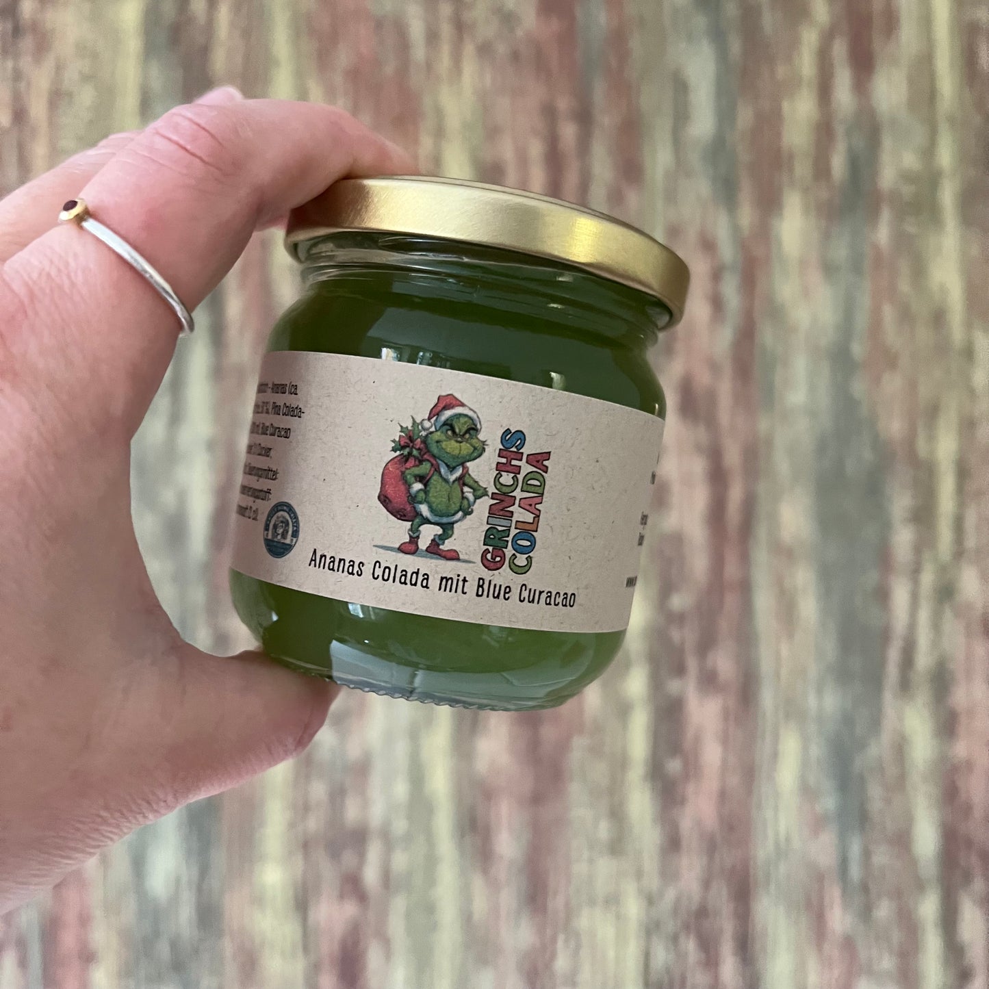 GRINCH´s Colada (Ananas mit Blue Curacao und Kokosnussmilch) - Fruchtaufstrich - 200 Gramm (mit Alkohol)