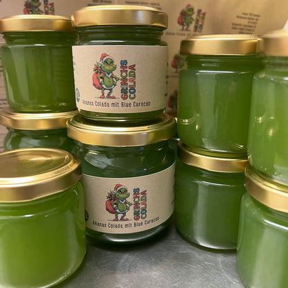 GRINCH´s Colada (Ananas mit Blue Curacao und Kokosnussmilch) - Fruchtaufstrich - 200 Gramm (mit Alkohol)