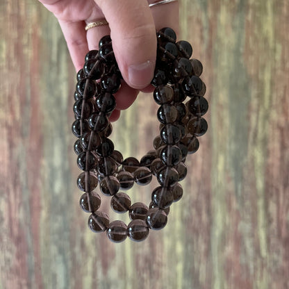 Rauchquarz – 10 mm, ca. 18 cm - Armband